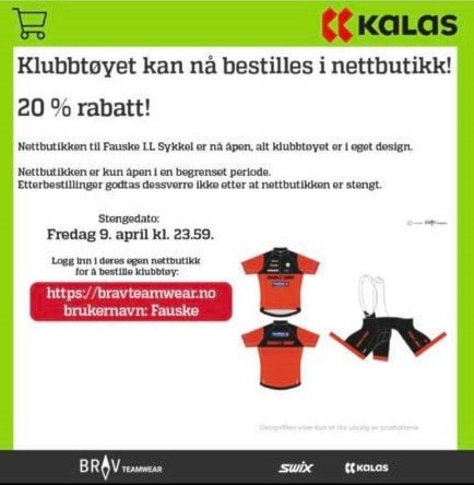 Siste frist for kjøp av klubbklær